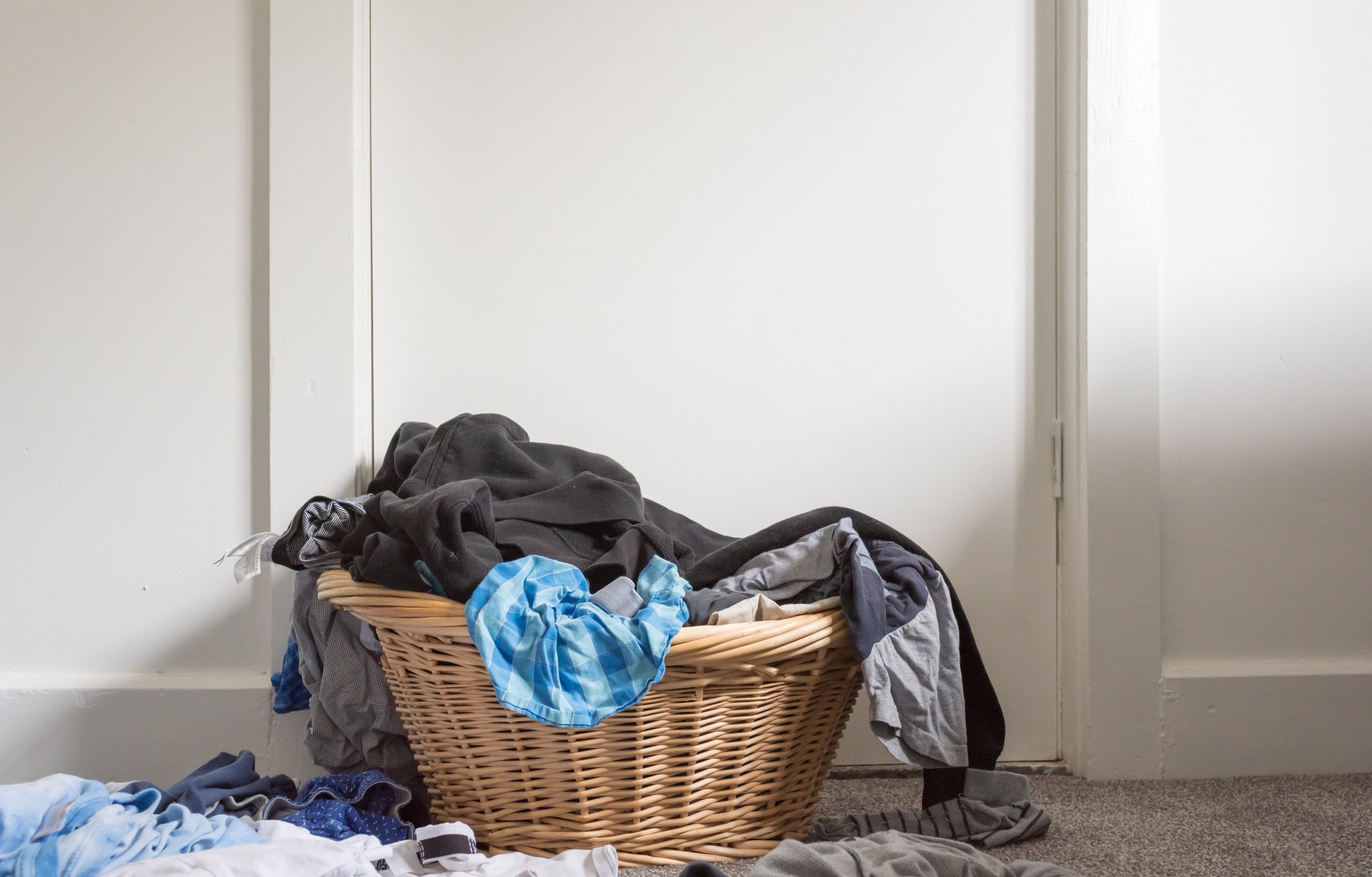 image of a basket of dirty laundry